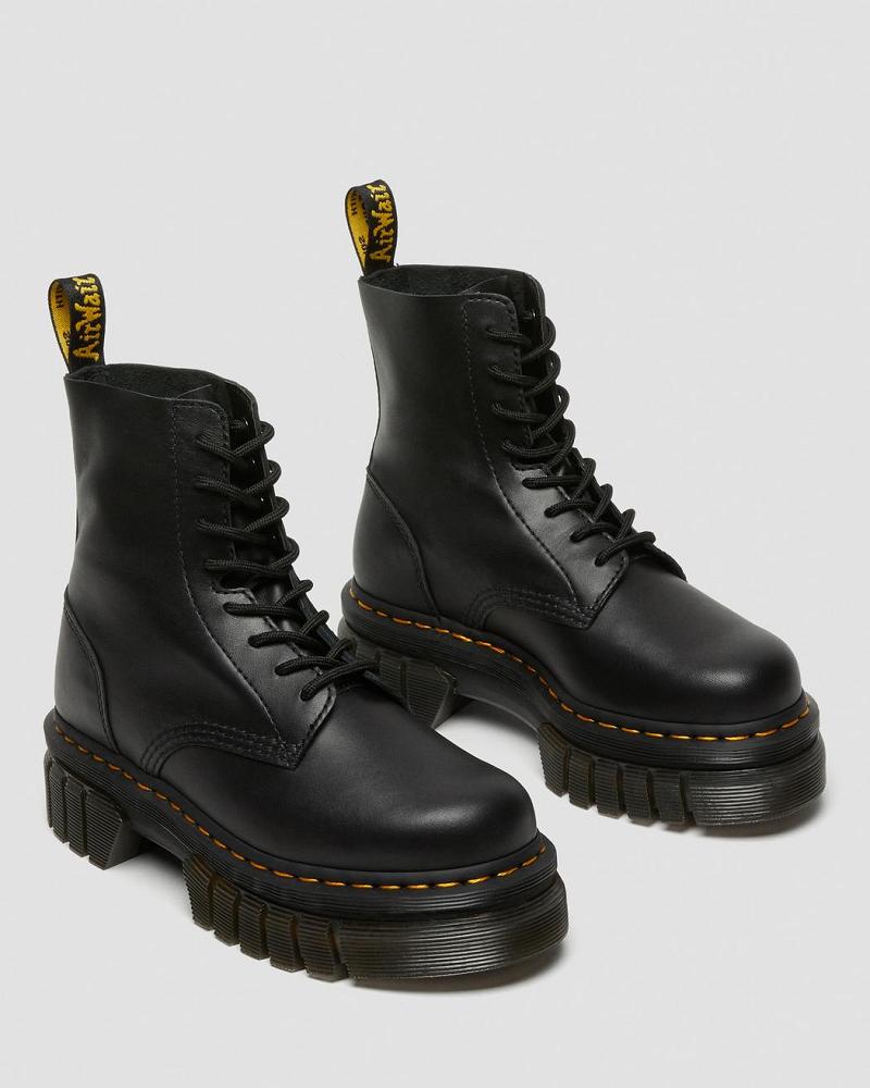 Black Men's Dr Martens Audrick Nappa Leather Platform Ankle Boots | CA 432VRW